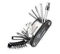 ROCKBROS Mini Outil 19 en 1 Multifonctionnel Ensemble Multitools Portable Léger Combinaison Entretien Clé Allen 1/2/3/4/5/6mm Compact Tournevis Torx Fente Réparation Urgence Domestique VTT Vélo Noir