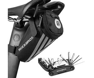ROCKBROS Mini Sacoche Outil Multifonction 16 en 1 sous Selle 0,5L Noir