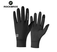ROCKBROS - paire de gants de cyclisme antidérapants, Style doigt Long, doublure polaire, Option plus chaude, conception d'équitation coupe-vent, printemps-automne S400-bk