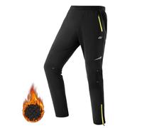 ROCKBROS Pantalon VTT Homme en Polaire pour Hiver, Pantalon Long Vélo Cyclisme Chaud, Pantalon de Running Coupe-vent Thermique - pour VTT Vélo Route Course Sport Extérieur - 3XL