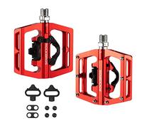 ROCKBROS Pédales de Vélo 2 en 1 Aluminium, Compatibles avec Shimano SPD | Pédales Automatiques et Plates, Roulements Étanches, 9/16 Pouces pour VTT, Gravel, Trekking et Vélo Électrique
