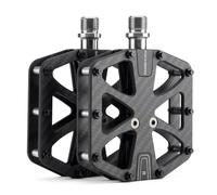 ROCKBROS Pédales de Vélo Mountain Bike en Carbone Ultraléger Antidérapantes, Pédales Plates avec 3 Roulements Scellés Grande Surface de Contact Filetage 9/16" pour VTT Gravel et Route