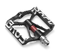 ROCKBROS Pédales Plates de Vélo Universelles Pédales Antidérapant à Plate-Forme Large pour VTT Vélo de Route en Aluminum Anti-Glissant Accessoires de Vélo Anti-Poussière Grande Surface Noir Rouge