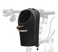 ROCKBROS Porte-Bidon Vélo Pliant Sacoche Avant Bidon 1,5L Guidon Calibre Réglable Jusqu'à 8cm Sac Petit Boisson Parapluie Lunettes Gants pour Scooter Trottinette Électrique VTT Noir