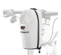 ROCKBROS Porte-Bidon Vélo Pliant Sacoche Avant Bidon 1,5L Guidon Calibre Réglable Jusqu'à 8cm Sac Petit Boisson Parapluie Lunettes Gants pour Scooter Trottinette Électrique VTT Blanc
