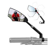 ROCKBROS Rétroviseur HD de Vélo Anti-Éblouissement Miroir Diamètre Guidon 20-23mm Rotatif 360° Extensible Résistant Choc Empêche Éclats de Verre Voler Scooter Trotinette Électrique Gauche/Droite Noir