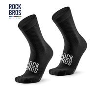 ROCKBROS ROAD TO SKY Chaussettes de sport respirantes pour cyclisme sur route et VTT, haute élasticité, absorption des chocs, une paire de chaussettes de vélo 49210016-Black