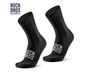 ROCKBROS ROAD TO SKY Chaussettes de sport respirantes pour cyclisme sur route et VTT, haute élasticité, absorption des chocs, une paire de chaussettes de vélo 49210016-Black