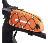 ROCKBROS Sacoche Cadre Vélo 1L/0,9L Sacoche Triangle Vélo Léger Mince Sac Avant VTT Gravel Résistant Compact Réfléchissant Cyclisme Scratch Découpable Portable Sangle Latérale Polyester Orange