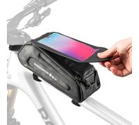 ROCKBROS Sacoche de Cadre Vélo pour Téléphone sous 6.7 Pouces, Support Téléphone Vélo Pochette, Sacoche VTT pour Smartphone Étanche Portable 2 Zipper 1.7L, Camouflage