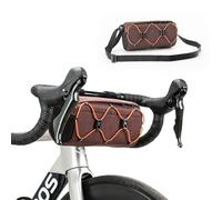 ROCKBROS Sacoche de Guidon 2L, Sac Avant avec Bandoulière, Pochette Avant pour VTT VTC Route Courese Gravel Universelle, Brun