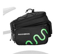 ROCKBROS Sacoche de Porte-bagages Vélo 6-8L, Sac de Vélo Extensible Réfléchissant avec Housse de Pluie, Sacoche de Vélo Arrière Amovible avec Support Réglable pour VTT Vélo de Route Vélo Pliant