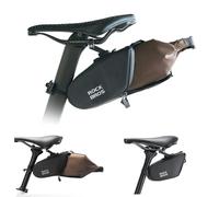 ROCKBROS Sacoche Selle Vélo 0,8-1,3L Séparation Interne Externe Extensible Sac Tige Siège VTT Arrière Étanche Réfléchissant Montage Rapide Feu Suspendable Stockage Compartimenté Vélo Route Pliant Vert