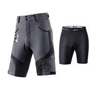 ROCKBROS Shorts Cuissard Sets Ensemble Vélo VTT Homme 2 en 1 Cyclisme Caleçon et Pantalon Court Sport Loirsir Séchage Rapide, Gris M