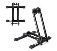 ROCKBROS Support Rangement Vélo Pliable Support pour Stationnement Vélo Range Velo au Sol Râtelier pour 1 Vélo Acier au Carbone pour Vélo de Route VTT Roue 24'' 26'' 27,5'' 700C