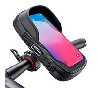 ROCKBROS Support Téléphone Vélo Étanche, Sacoche Cadre Vélo avec Support Pare-Soleil, Porte Téléphone Vélo Rotatif à 360°, Sacoche Vélo Guidon Écran Tactile pour Smartphone sous 6,7 Pouces VTT Moto