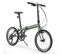 ROCKBROS Vélo Pliant de 20 Pouces en Aluminium, Vélo Pliable à 8 Vitesses Frein à Disque, Portable & Compact pour Adulte Vert