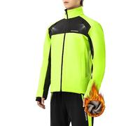 ROCKBROS Veste/Pantalon de Vélo Thermique Hiver Vêtements de Vélo Molleton Polaire Coupe-Vent Respirant Réglable Activités de Plein Air Cyclisme Escalade Randonnée Camping Course Vert Fluo M-4XL