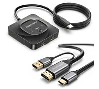 RockCheems Commutateur KVM USB-C : utilisez Apple Studio Display/XDR avec PS5, Switch, Mac (5K @ 120Hz/6K @ 60Hz) et PC Windows (4K @ 60 Hz), HDMI vers USB-C Bridge, compatible appareil photo/micro
