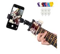RockCheems Support de téléphone pour guitare pour enregistrement vidéo en direct, convient pour iPhone et Samsung, accessoires de guitare électrique, ukulélé basse, avec 12 médiators, cadeau de