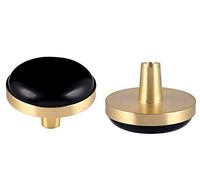 Rockcloud Lot de 2 boutons de tiroir en pierre de cristal naturelle avec vis - Obsidienne noire (3,7 cm)