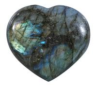 rockcloud Pierres naturelles de massage en labradorite pour le cœur, pierre de poche polie pour équilibrer les chakras, 0,8 à 1,1 kg