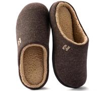 RockDove Pantoufles en mousse à mémoire de forme avec doublure sherpa pour Hommes, 40/41 EU, café