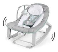Rocker bouncer 3-en-1 INGENUITY Weaver 3 modes vibrations arc éléphant Gris clair, blanc, accents turquoise/aqua, motif vert menthe G