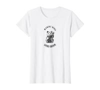 Rocker Chat Porte-Bonheur Maneki Neko - Chat couché - Hardrock T-Shirt Graphique avec Valeur, Femme, Blanc, XL