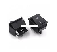 Rocker Power Switch 25 * 31mm KCD4-201 4 Pin 6 Pin 2/3 Position 16A 250V 20A 125VAC Green Red Black Button with Light NWPNLXEA(6Pin Two-Way Black)