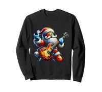 Rocker Santa Claus Playing Guitar Family Christmas Musician Sweatshirt