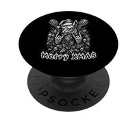 Rocker Santa Lama Metal Music Rebel Gothic Xmas PopSockets PopGrip Adhésif