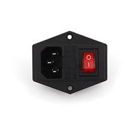 Rocker Switch 10pcs AC-01A 250V / 10A IEC320 C14 Pobinet d'alimentation avec type de commutateur d'indicateur rouge à 3 broches