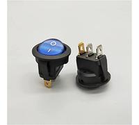 Rocker Switch 20 mm Kcd1 Interrupteur LED 2 0a 12v Les lumières du bouton de la voiture commutateur d'alimentation lumineuse SUR/à bascule rond 3 pins(Blu,220V)