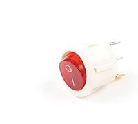 Rocker Switch 5/1 0pcs 23 mm Diamètre Small Round Boat interrupteurs 2/3pin 2/3 Position 6A / 250VAC 10A 125VAC Interrupteur de bouton avec lumière(Red Light White,10 PCS)