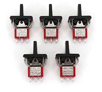 Rocker Switch 5pcs Sh t80-r Série R8016A-P14 3 Épingle momentanée MAMAN- À l'arrêt -MAMAN Se retourner SPDT et interrupteur à palette(5pcs Black)