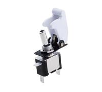 Rocker switch Auto Car Boat Truck Illuminated Led Toggle Switch With Safety Aircraft Flip Up Cover Guard 12V20A ASW-07D(Solid cover White)