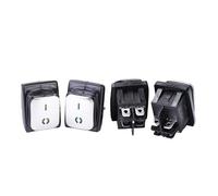 Rocker switch DPST 6V 12V 24V 110V 380V 220V Red Green Blue LED light ON OFF stainless steel surface panel mounted NWPNLXEA(Rot,24V)