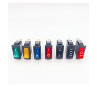 Rocker Switch KCD3 with LED 16A /20A 125V/250V ON-ON/ON-OFF-ON 2/3Position 3Pin Electrical Equipment Power Switch buttons NWPNLXEA(Black NO-OFF-NO)