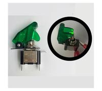 Rocker Switch LED Automobile Modification Arm Push Button Protection Cover 12V 20A For Racing Car Light Toggle Control ON-OFF NWPNLXEA(Green)
