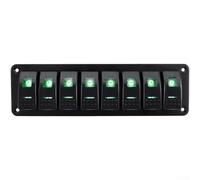 Rocker Switch Panel 2-8 Gang Green LED IP65 Waterproof(8 People)