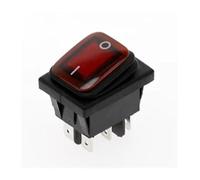 Rocker switch RL2KCD4 three-speed 6-foot rocker switch silver point self-locking reset hole 22X30.4mm with LED indica NWPNLXEA(Rot,Self-recovery)