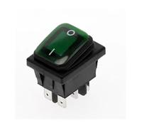 Rocker switch RL2KCD4 three-speed 6-foot rocker switch silver point self-locking reset hole 22X30.4mm with LED indica NWPNLXEA(Green,Self-recovery)