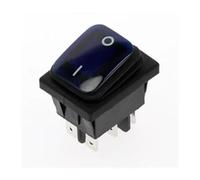 Rocker switch RL2KCD4 three-speed 6-foot rocker switch silver point self-locking reset hole 22X30.4mm with LED indica NWPNLXEA(Blau,Self-locking)