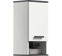 Rocket armoire de salle de bain accroché au mur 1 porte, 1 tablette blanc,gris.