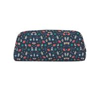 Rocket Clipart Trousse à crayons en cuir avec impression de vaisseau spatial, trousse élégante et pratique pour étudiants, parfaite pour le bureau et l'école, Argenté., Taille unique, Trousse de