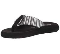 Rocket Dog Women's SPOTLIGHT2 Aloe Stripe Cotton Flip-Flop, Black/White, 9
