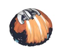 Rocket In Space Bonnet de douche double couche élégant et fonctionnel - Bonnet de bain élastique réutilisable et mignon