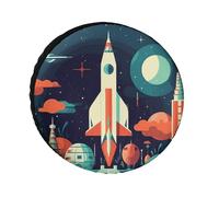 Rocket in Space Housse de pneu de rechange résistante aux intempéries Diamètre des pneus de 24 à 36 pouces Protections de roue universelles étanches pour remorque, camion, camping-car, SUV
