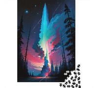 Rocket in The Night Sky Plaque en Métal Rustique 70x50cm/1000pcs pour Le Pub Ou Le Café, Idée Cadeau De Noël pour Les Amateurs De Décoration De Pub
